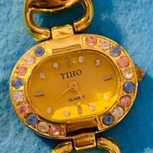 Pastel Crystal Gemstone Bracelet Watch